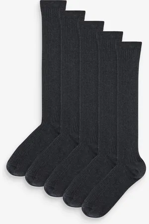 Next Boys Ribbed 5 Pack Cotton Rich Knee High Socks