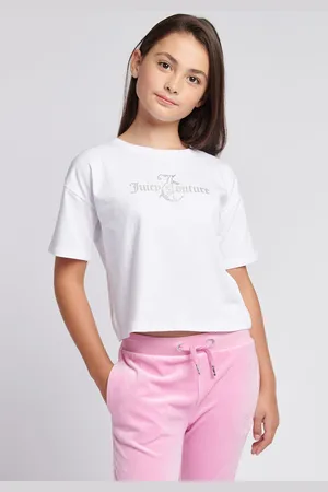 Juicy Couture Girls Girls Diamante & Glitter 100% Cotton JC T-Shirt