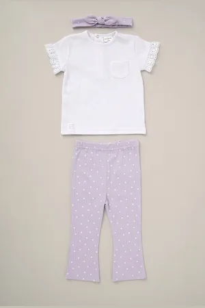 LILY & JACK Girls Top Flared Leggings And Headband Outfit Set 3 Piece