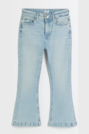 River Island Girls Girls Light Wash Flare 100% Cotton Jeans