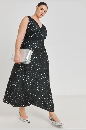 Simply Be Spot Print Lace Trim Slip Dress AU 16