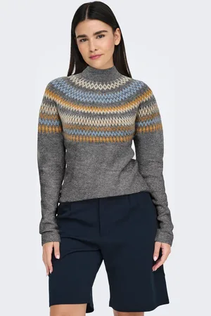 ONLY Womens FairIsle Pattern Knitted Christmas Jumper
