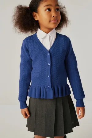 Clarks Girls School Cable Knit Cardigan