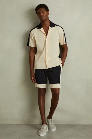 Reiss Pico Colourblock Plisse Drawstring Shorts XXL