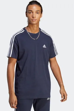 adidas Mens Light Essentials Single Jersey 3-Stripes 100% Cotton T-Shirt