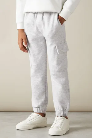 Reiss Boys Melange Arzin 3-9 yrs Textured Cotton Blend Drawstring Joggers
