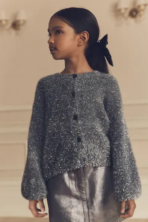 Next Girls Charcoal Sparkle Cardigan (3-16yrs)