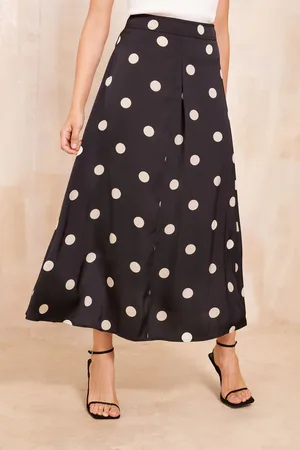 Friends Like These Satin Polka Dot Print Maxi Skirt AU 18