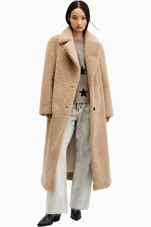 AllSaints AllSaints Brown Freddie Faux Fur Coat M