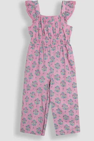 JoJo Maman Bébé Pink Floral Bouquet Sparkle Frill Sleeve Jumpsuit 6