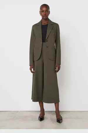 Finery London Green Jules Khaki Ponte Jersey Blazer AU 14