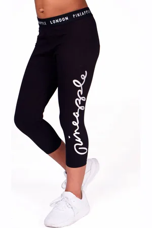 Pineapple Girls Script Crop Leggings
