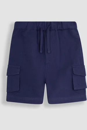 JoJo Maman Bébé Boys Navy Cotton Linen Summer Shorts