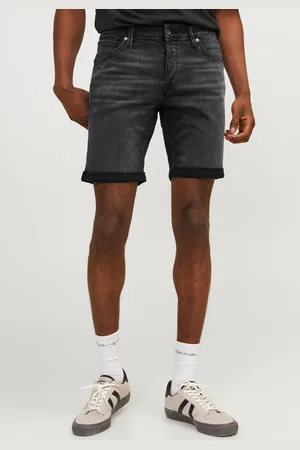 JACK & JONES Mens Slim Fit Rolled Hem Denim Shorts