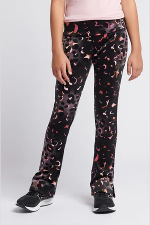 Juicy Couture Girls Girls Velour Leopard Print Deep Waistband Joggers