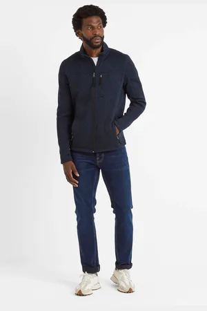 Tog 24 Blue Mens Cresswell Knitlook Fleece Jacket L