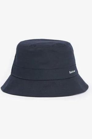 Barbour Navy International Olivia Logo Bucket 100% Cotton Hat L