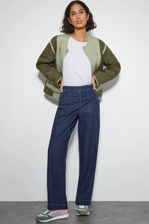 Monsoon Womens Harper Regular High Waist Wide Leg 100% Cotton Jeans