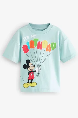 Mickey Mouse Boys Short Sleeve Birthday 100% Cotton T-Shirt (12mths-8yrs)