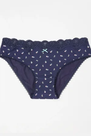 Fat Face FatFace Navy Blue Tulip Mini Knickers AU 10