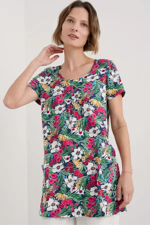 Seasalt Cornwall Black Busy Lizzy Short Sleeve 100% Cotton Tunic AU 16