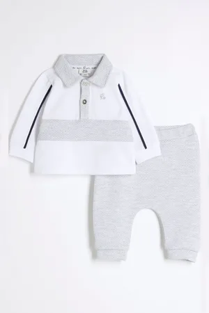 River Island Boys Baby Boys Jacquard 100% Cotton Polo Shirt Set