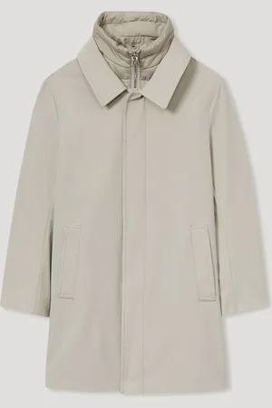 Reiss Boys Stone Logan Gabardine Coat with Removable Gilet