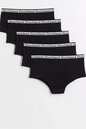 River Island Black Girls Hipster 100% Cotton Briefs 5 Pack 5