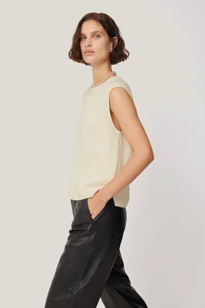 Jigsaw Womens Light Cotton Blend Crew Neck Tank