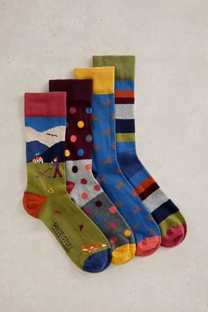White Stuff Mens Winter Walk Ankle Socks 4 Pack
