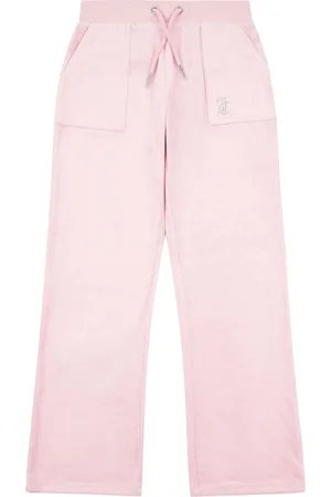 Juicy Couture Light Pink Mini Girls Diamante Wide Leg Joggers 7