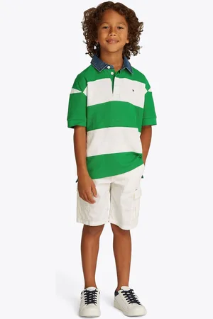 Tommy Hilfiger Denim Collar Stripe Short Sleeve 100% Cotton Polo Shirt 10 Years (140cm)