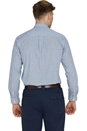 Raging Bull Long Sleeve Pentagon Pattern 100% Cotton Poplin Shirt 6XL