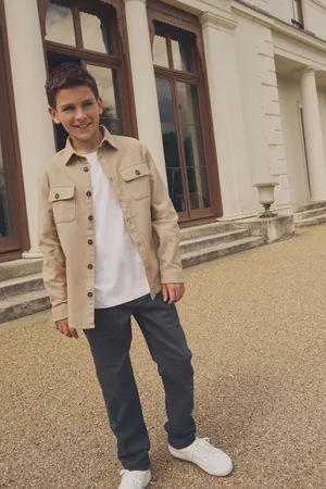 Next Boys Neutral Plain 100% Cotton Overshirt (3-16yrs)