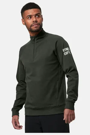 Gym + Coffee Mens Khaki Mens Chill Quarter Zip Sweatshirt