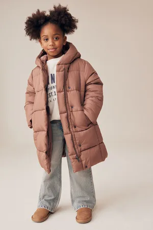 Next Girls Regular Length Shower Resistant Fur Lined Hooded Padded Coat (3-16yrs)