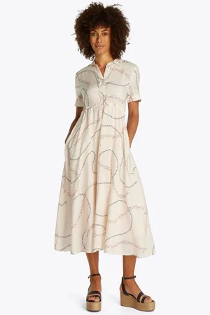 Tommy Hilfiger Voile Short Sleeve Shirt Dress AU 12