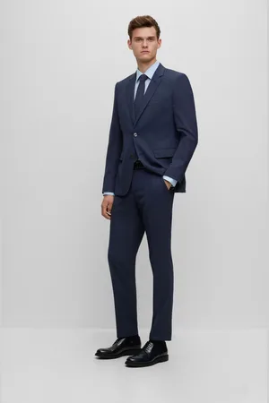 HUGO BOSS Mens Micro-Patterned Regular Fit Wool Jacket