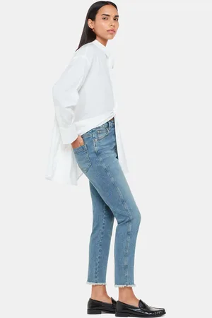 Whistles Womens Slim Frayed Detail Jeans