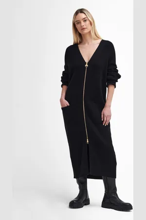 Barbour Womens Mondale Knitted Zip Midi Dress