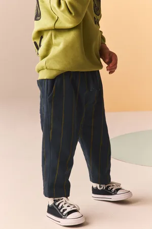 Next Boys Navy/Green 100% Cotton Stripe Jersey Joggers (3mths-7yrs)