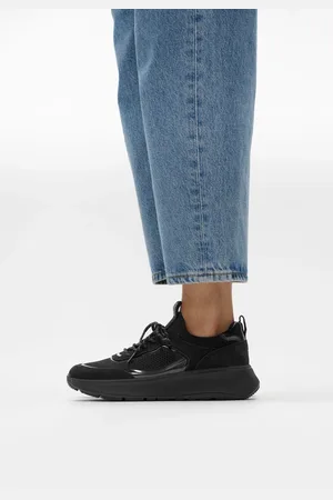 FitFlop F-mode Suede/knit Flatform Slip-on Laced Black Sneakers AU 9 (EU 41)
