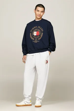 Tommy Hilfiger Mens Boxy Explorer Luxe Crew Neck 100% Cotton Sweatshirt