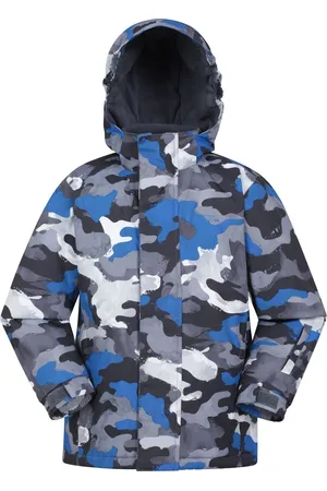 Mountain Warehouse Boys Grey Kids Mogal Printed Fleece Lined Ski Jacket