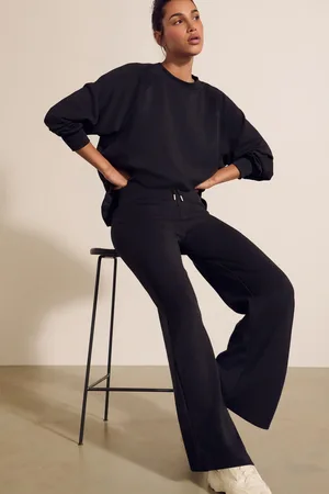 Next Black Supersoft Modal Wide Leg Trousers XXL Regular