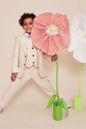 Monsoon Boys Smart Pocket Detail Cotton/Linen Mix Blazer