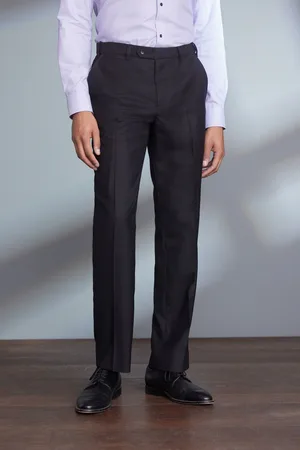 Next Mens Regular Fit Signature 100% Wool Trousers With Motion Flex Waistband