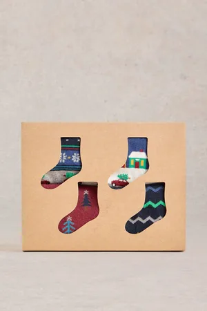 White Stuff Mens Christmas Ankle Socks 4 Pack