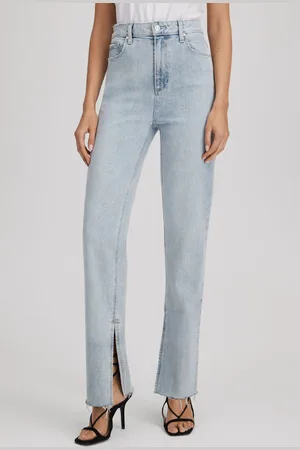 Paige Womens Straight Leg Split Hem Jeans