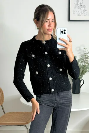 Style Cheat Womens Karma Sparkle Cardigan